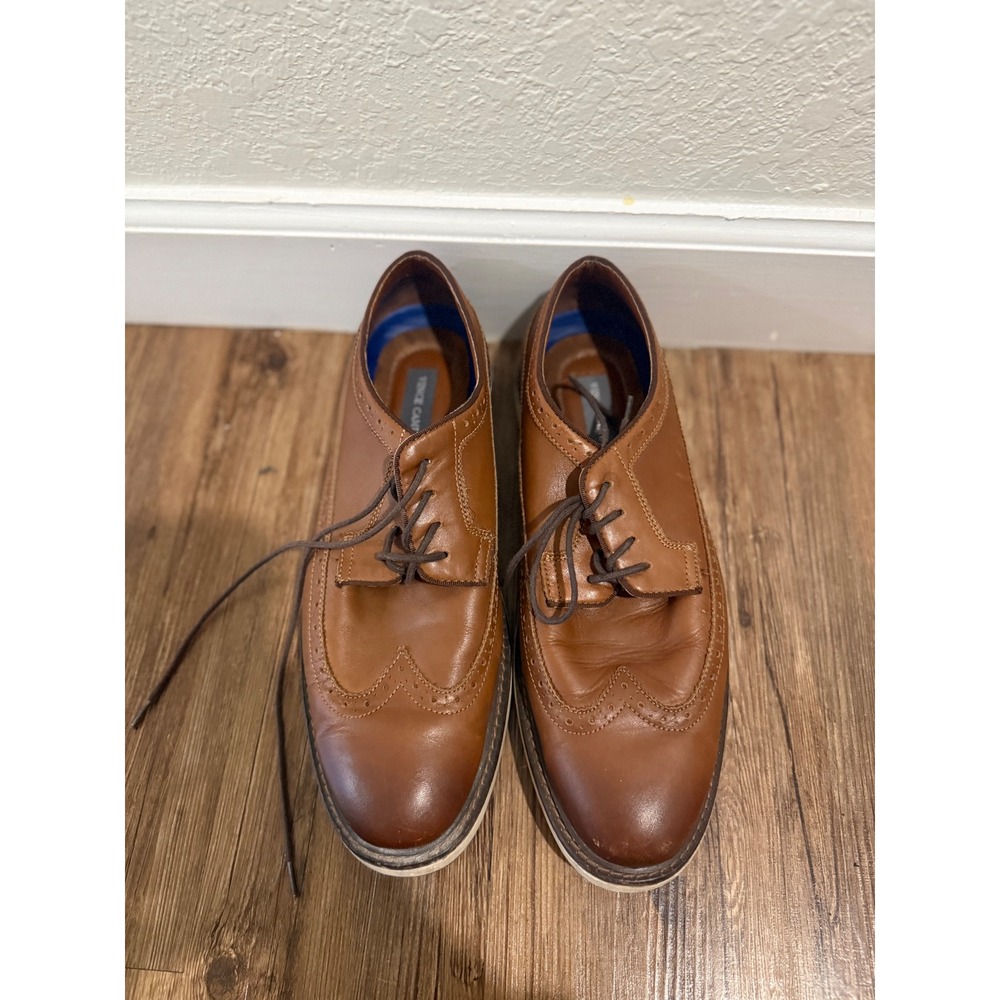 Vince Camuto Edwin Mens Brown Leather Wingtip Oxford Dress Shoes Size 11M
